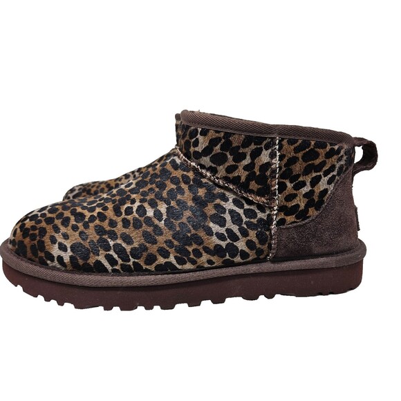 UGG Classic Ultra Mini Caspian Boots Burnt Cedar Size 8 Calf Hair WORN ONCE - Picture 5 of 10